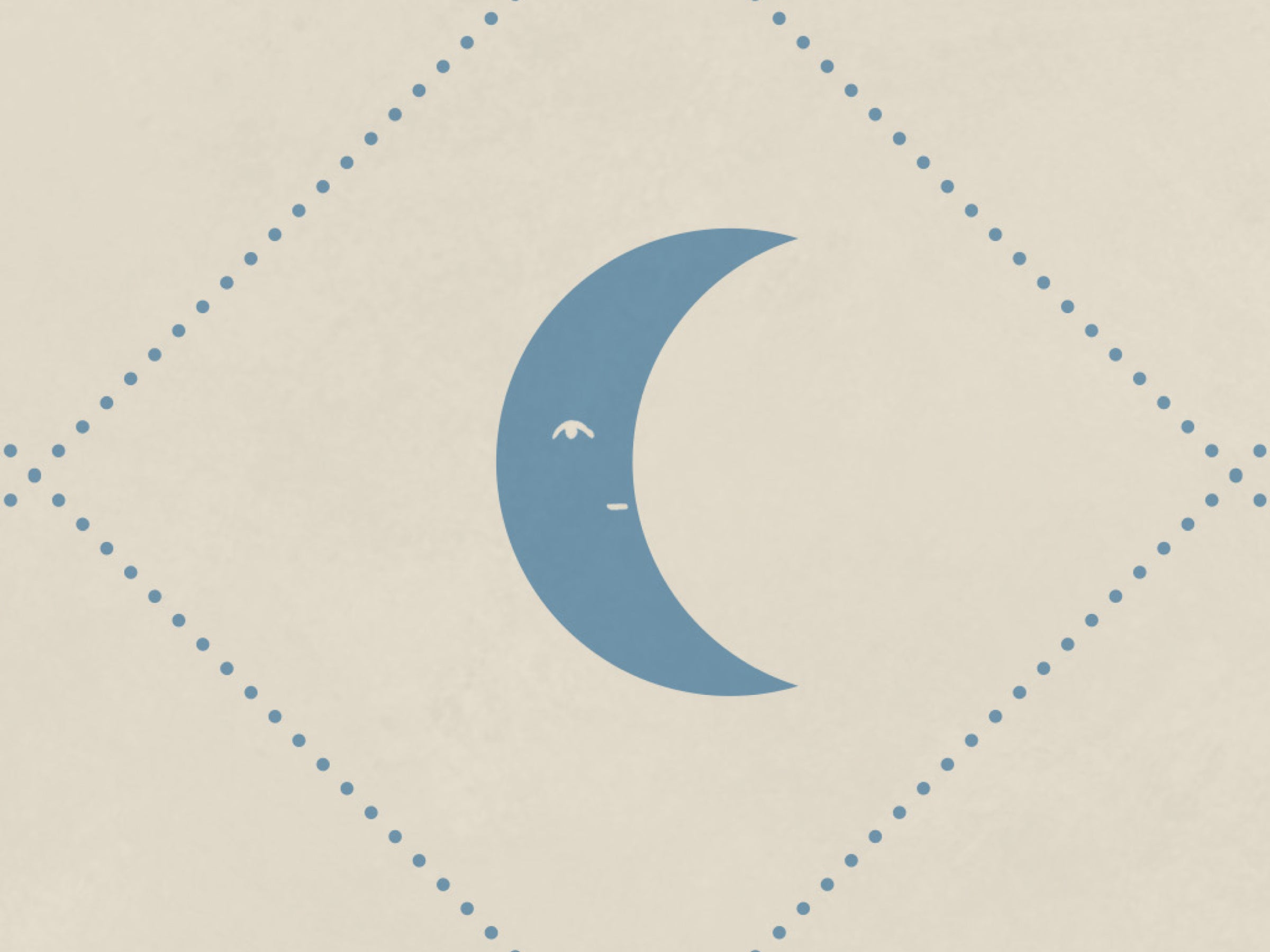 Soluna Cream Blue - Moons with Faces