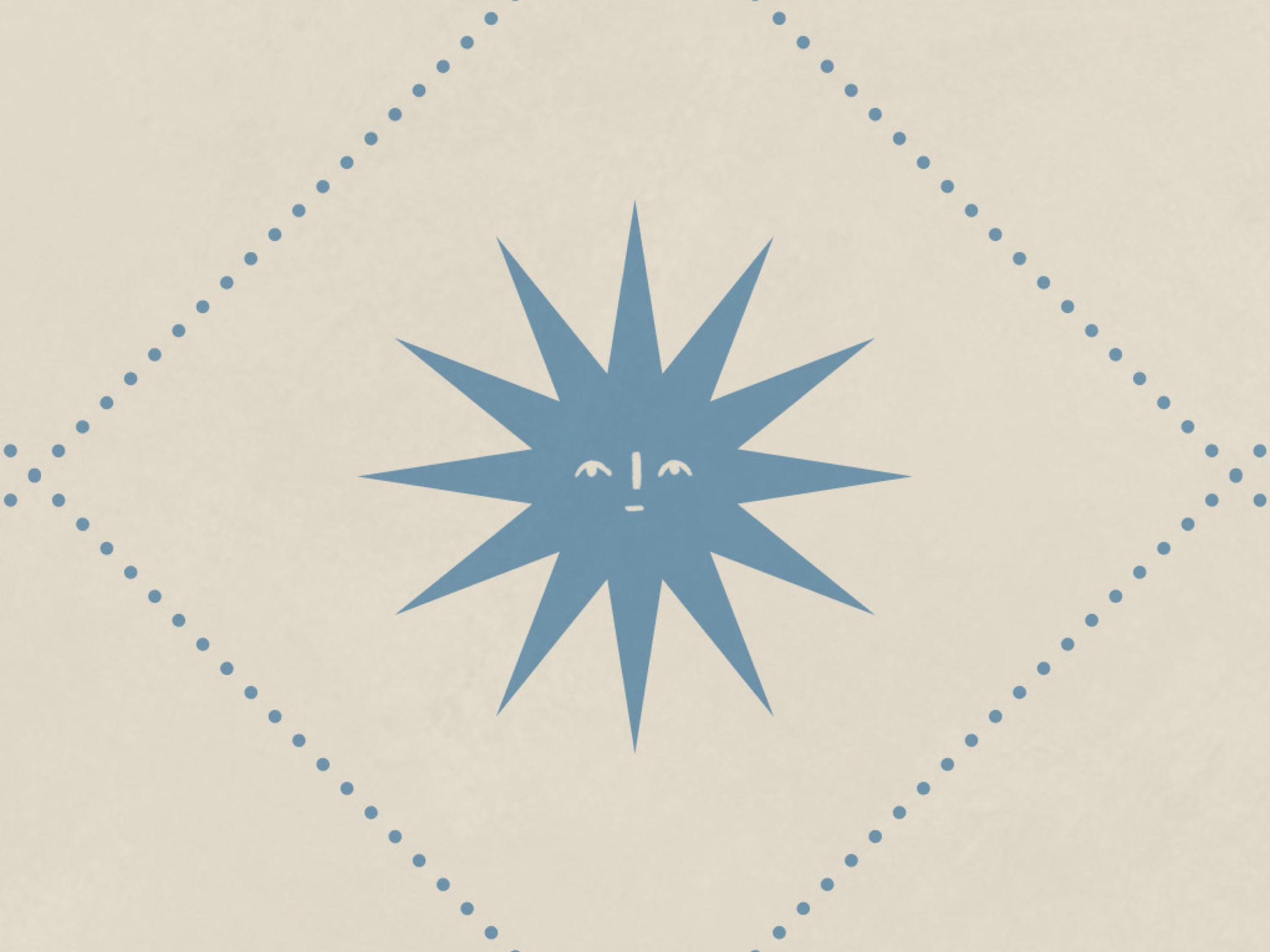 Soluna Cream Blue - Suns with Faces