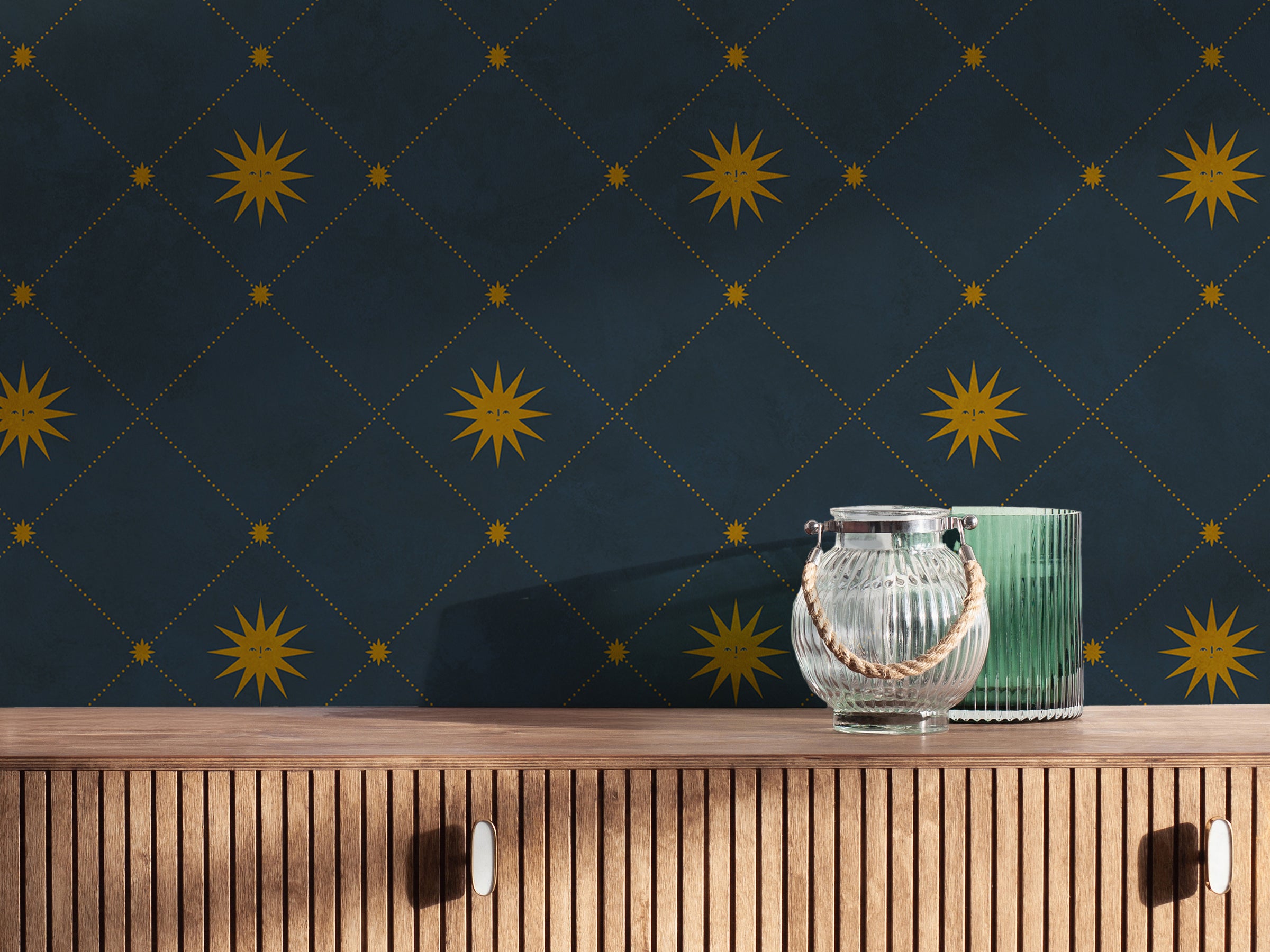 Soluna Navy Amber - Suns with Faces