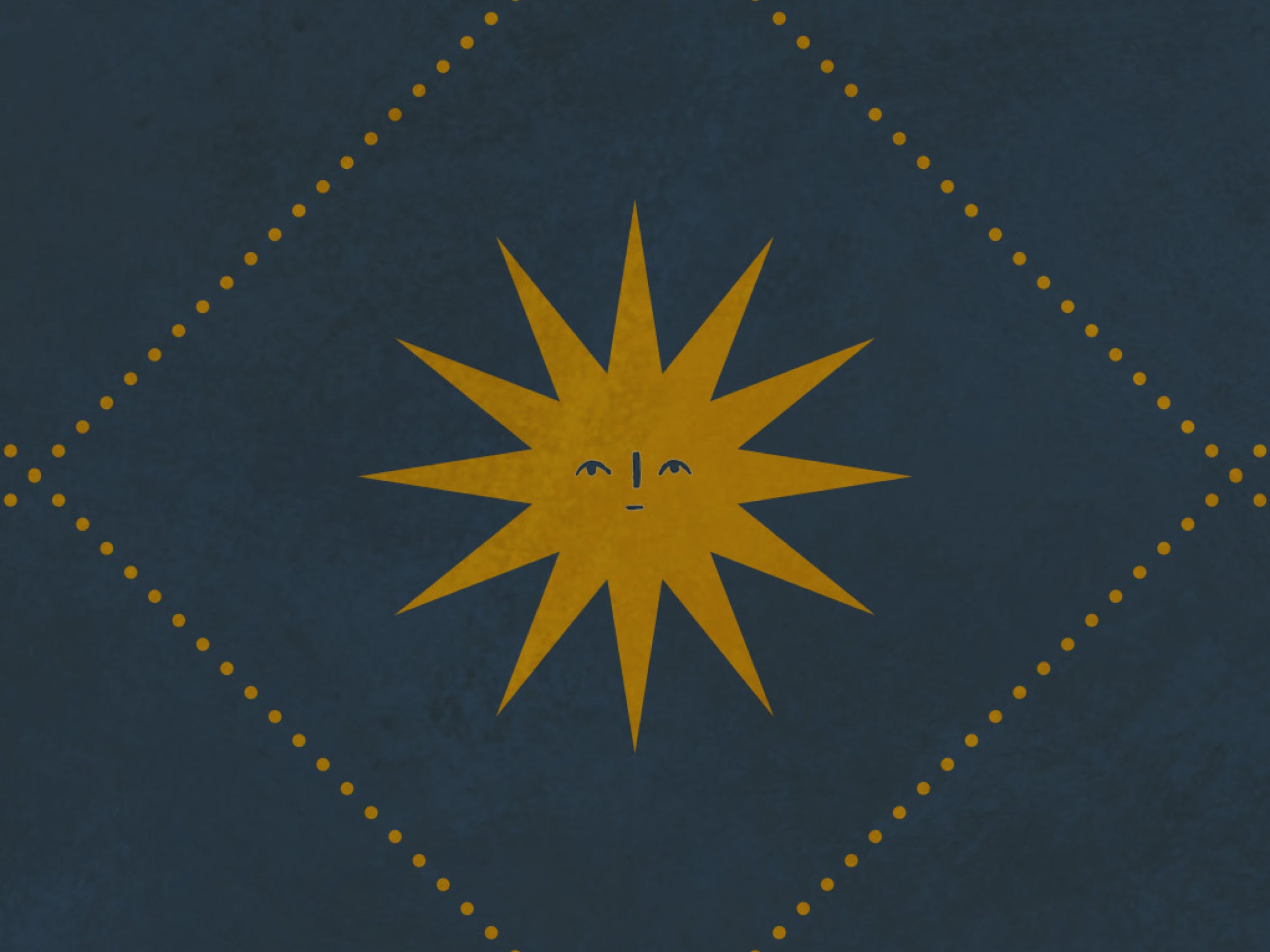 Soluna Navy Amber - Suns with Faces