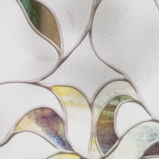 A video close-up of the Flight window film by Artscape, detailing the intricate glass-like texture of the film