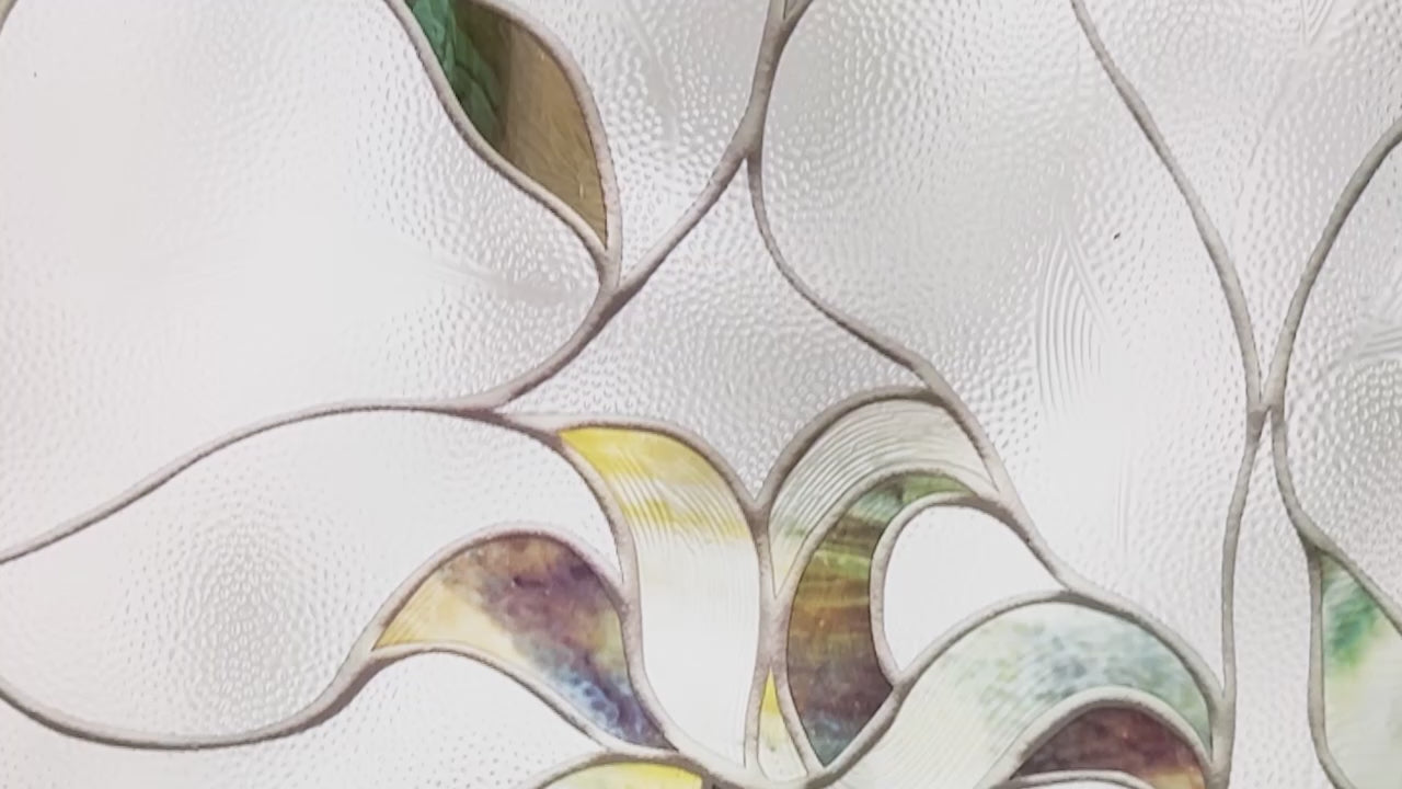 A video close-up of the Flight window film by Artscape, detailing the intricate glass-like texture of the film