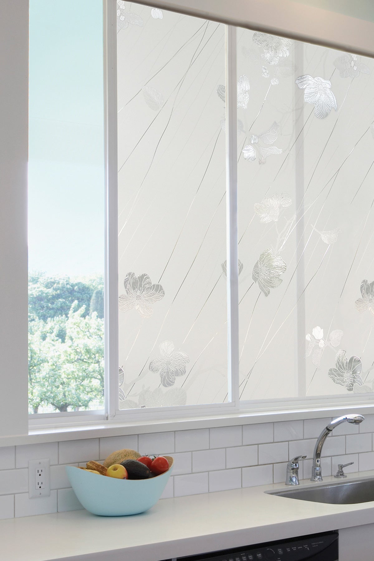 Artscape Silver Rose  - Decorative Privacy Window Films